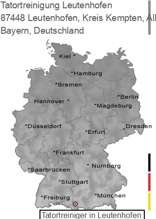 Tatortreinigung Leutenhofen, Kreis Kempten, Allgäu, 87448 Leutenhofen