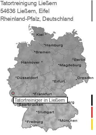 Tatortreinigung Ließem, Eifel, 54636 Ließem