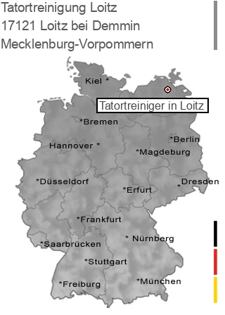 Tatortreinigung Loitz bei Demmin, 17121 Loitz