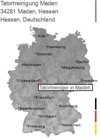 Tatortreinigung Maden, Hessen, 34281 Maden