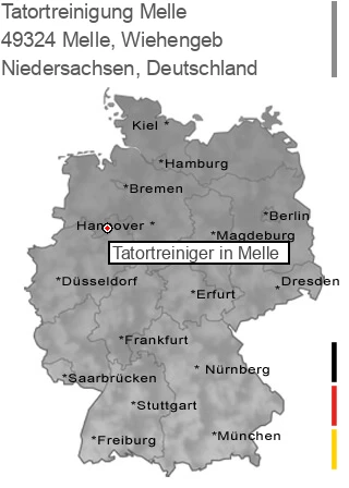 Tatortreinigung Melle, Wiehengeb, 49324 Melle
