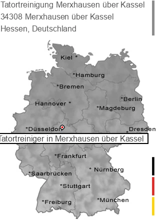 Tatortreinigung Merxhausen über Kassel, 34308 Merxhausen über Kassel