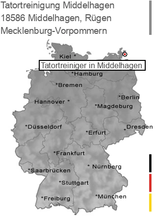 Tatortreinigung Middelhagen, Rügen, 18586 Middelhagen