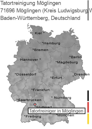 Tatortreinigung Möglingen (Kreis Ludwigsburg,Württemberg), 71696 Möglingen