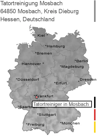 Tatortreinigung Mosbach, Kreis Dieburg, 64850 Mosbach