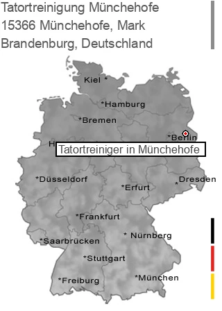 Tatortreinigung Münchehofe, Mark, 15366 Münchehofe