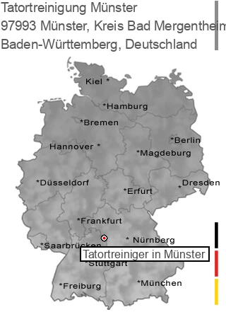 Tatortreinigung Münster, Kreis Bad Mergentheim, 97993 Münster