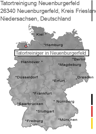 Tatortreinigung Neuenburgerfeld, Kreis Friesland, 26340 Neuenburgerfeld