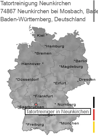 Tatortreinigung Neunkirchen bei Mosbach, Baden, 74867 Neunkirchen