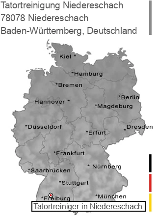 Tatortreinigung Niedereschach, 78078 Niedereschach