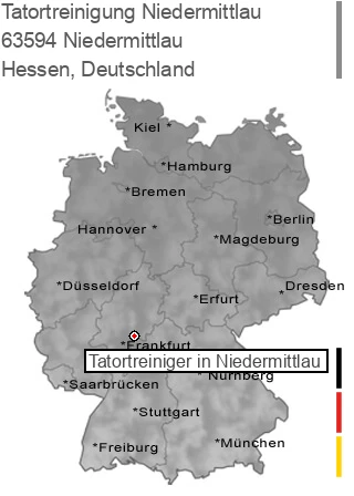 Tatortreinigung Niedermittlau, 63594 Niedermittlau