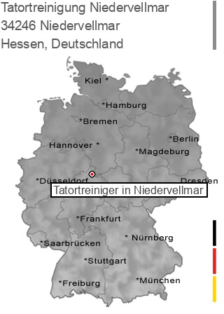 Tatortreinigung Niedervellmar, 34246 Niedervellmar