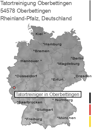 Tatortreinigung Oberbettingen, 54578 Oberbettingen