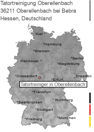 Tatortreinigung Oberellenbach bei Bebra, 36211 Oberellenbach