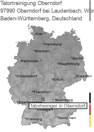Tatortreinigung Oberndorf bei Laudenbach, Württemberg, 97990 Oberndorf