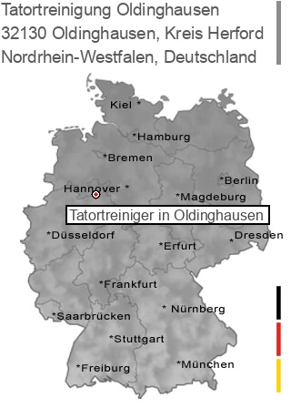 Tatortreinigung Oldinghausen, Kreis Herford, 32130 Oldinghausen
