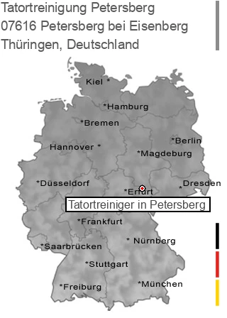 Tatortreinigung Petersberg bei Eisenberg, 07616 Petersberg