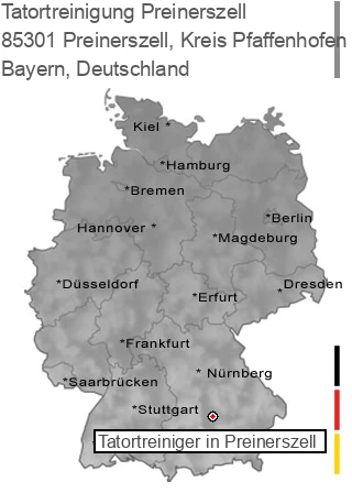 Tatortreinigung Preinerszell, Kreis Pfaffenhofen an der Ilm, 85301 Preinerszell