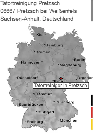 Tatortreinigung 06667 Pretzsch, Sachsen-Anhalt Tatortreinigung Pretzsch bei Weißenfels, 06667 Pretzsch
