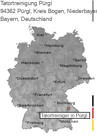 Tatortreinigung Pürgl, Kreis Bogen, Niederbayern, 94362 Pürgl