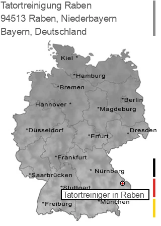 Tatortreinigung Raben, Niederbayern, 94513 Raben