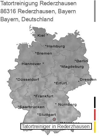 Tatortreinigung Rederzhausen, Bayern, 86316 Rederzhausen