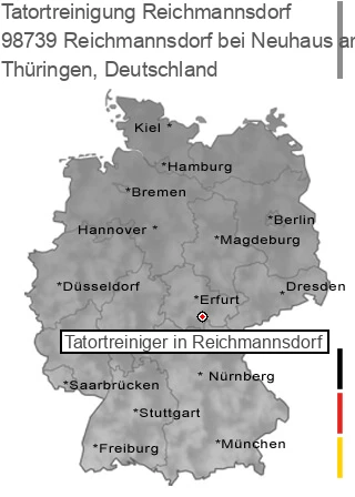 Tatortreinigung Reichmannsdorf bei Neuhaus am Rennweg, 98739 Reichmannsdorf