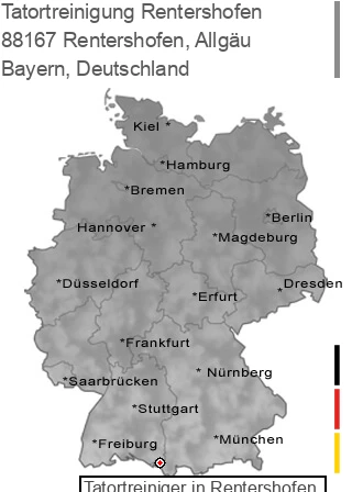 Tatortreinigung Rentershofen, Allgäu, 88167 Rentershofen