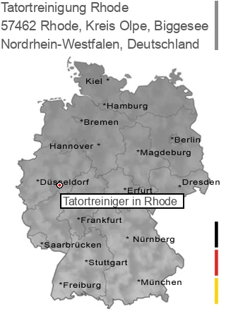 Tatortreinigung Rhode, Kreis Olpe, Biggesee, 57462 Rhode