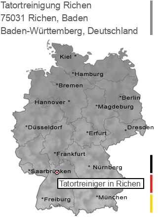 Tatortreinigung Richen, Baden, 75031 Richen