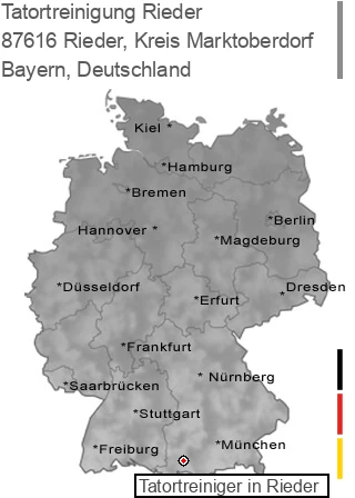 Tatortreinigung Rieder, Kreis Marktoberdorf, 87616 Rieder