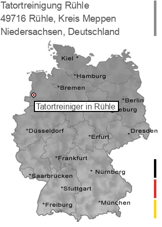 Tatortreinigung R&uuml;hle, Kreis Meppen, 49716 Rühle