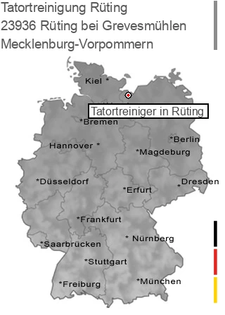 Tatortreinigung Rüting bei Grevesmühlen, 23936 Rüting