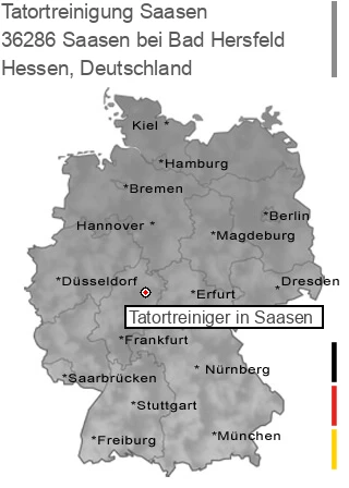 Tatortreinigung Saasen bei Bad Hersfeld, 36286 Saasen