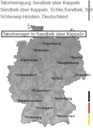 Tatortreinigung Sandbek über Kappeln, Schlei;Sandbek, Schlei