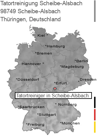 Tatortreinigung Scheibe-Alsbach, 98749 Scheibe-Alsbach