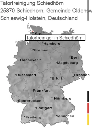 Tatortreinigung Schiedhörn, Gemeinde Oldenswort, 25870 Schiedhörn