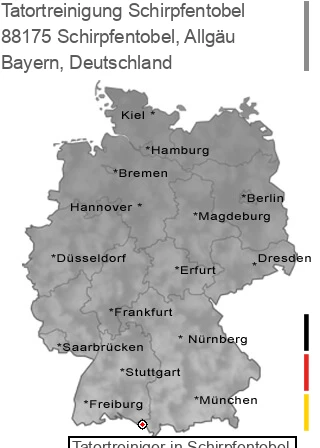 Tatortreinigung Schirpfentobel, Allgäu, 88175 Schirpfentobel