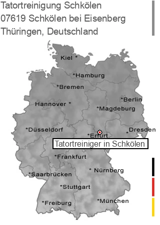 Tatortreinigung Schkölen bei Eisenberg, 07619 Schkölen