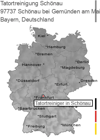 Tatortreinigung Sch&ouml;nau bei Gem&uuml;nden am Main, 97737 Schönau