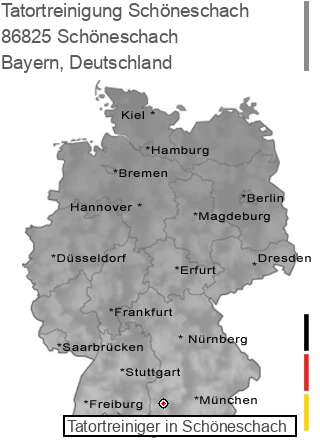 Tatortreinigung Schöneschach, 86825 Schöneschach