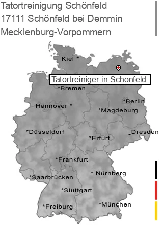 Tatortreinigung Schönfeld bei Demmin, 17111 Schönfeld