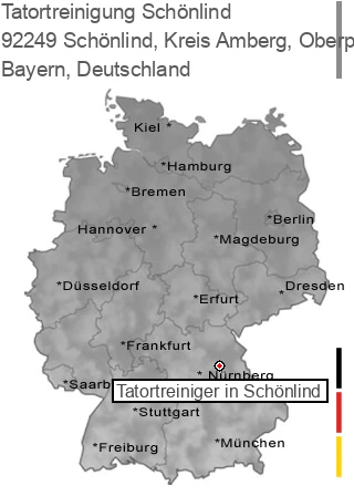 Tatortreinigung Schönlind, Kreis Amberg, Oberpfalz, 92249 Schönlind