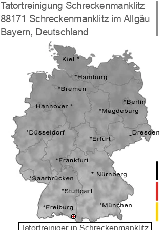 Tatortreinigung Schreckenmanklitz im Allgäu, 88171 Schreckenmanklitz