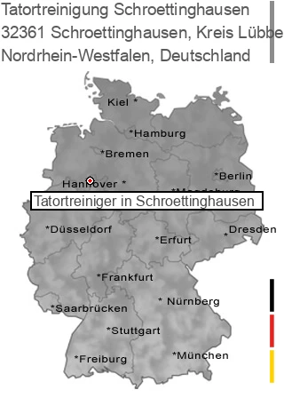 Tatortreinigung Schroettinghausen, Kreis Lübbecke, Westfalen, 32361 Schroettinghausen