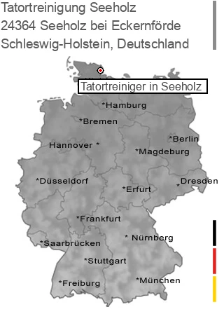 Tatortreinigung Seeholz bei Eckernförde, 24364 Seeholz