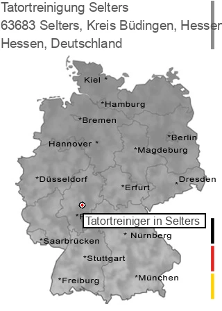 Tatortreinigung Selters, Kreis Büdingen, Hessen, 63683 Selters