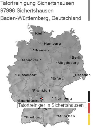 Tatortreinigung Sichertshausen, 97996 Sichertshausen
