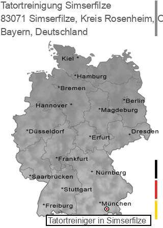 Tatortreinigung Simserfilze, Kreis Rosenheim, Oberbayern, 83071 Simserfilze