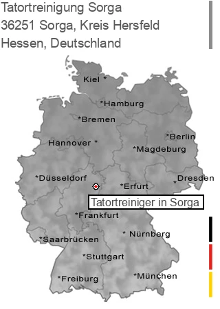 Tatortreinigung Sorga, Kreis Hersfeld, 36251 Sorga